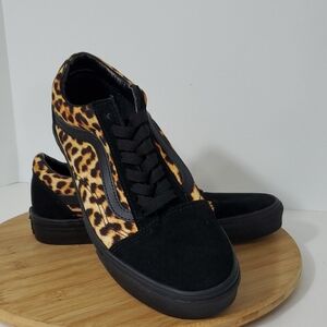 Vans Old Skool Low Top Sneakers Leopard Black Suede Unisex M8/W9.5 NIB
